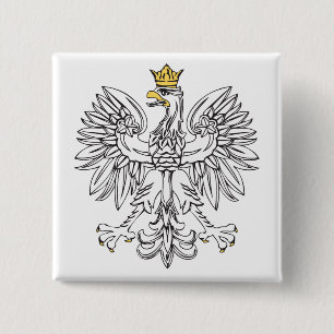 Polnischer Adler mit Goldkrone Button