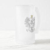 Polnischer Adler mit Goldkrone Mattglas Bierglas (VorderseiteRechts)