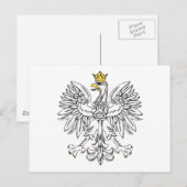 Polnischer Adler mit Goldkrone Postkarte (Vorne/Hinten)