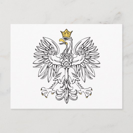 Polnischer Adler mit Goldkrone Postkarte (Vorderseite)
