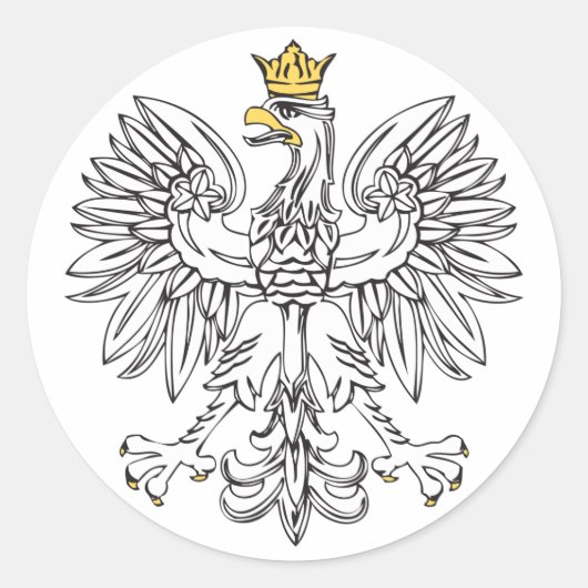 Polnischer Adler mit Goldkrone Runder Aufkleber (Vorderseite)