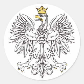 Polnischer Adler mit Goldkrone Runder Aufkleber