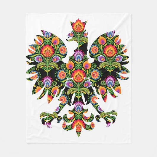 Polnischer Adler Polen Wycinanki Emblem, polnische Fleecedecke (Vorderseite)