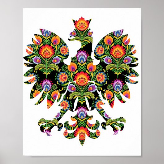 Polnischer Adler Polen Wycinanki Emblem, polnische Poster (Vorne)
