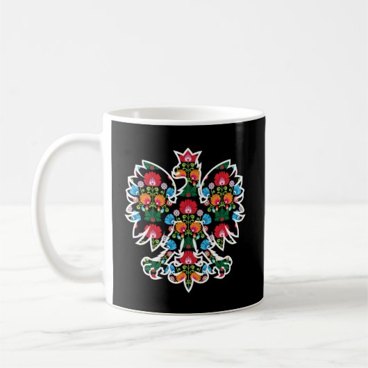 Polnischer Adler Polen Wycinanki Emblem Polnisches Kaffeetasse (Links)