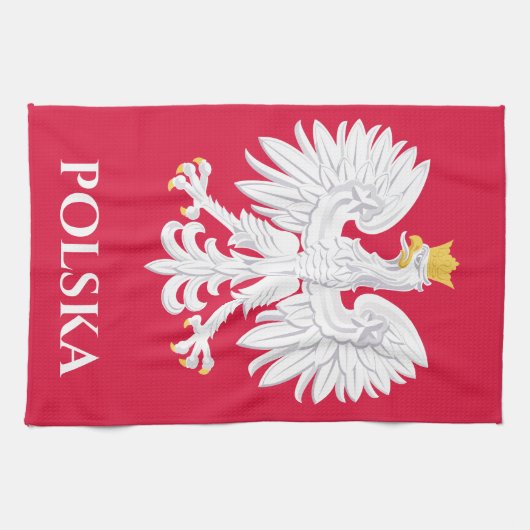 Polnischer Adler 🦅 Polski Polen Rotes Wappen Geschirrtuch (Horizontal)