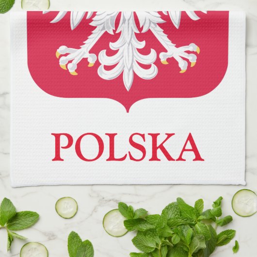 Polnischer Adler 🦅 Polski Polen Rotes Wappen Geschirrtuch (Gefaltet)