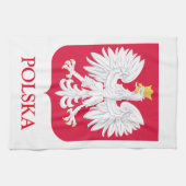 Polnischer Adler 🦅 Polski Polen Rotes Wappen Geschirrtuch (Horizontal)