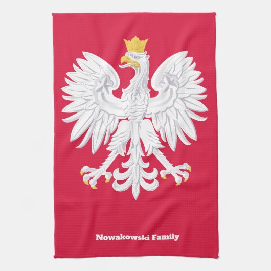 Polnischer Adler 🦅 Polski Polen Rotes Wappen Geschirrtuch (Vertikal)
