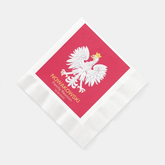 Polnischer Adler 🦅 Polski Polen Rotes Wappen Serviette (Ecke)