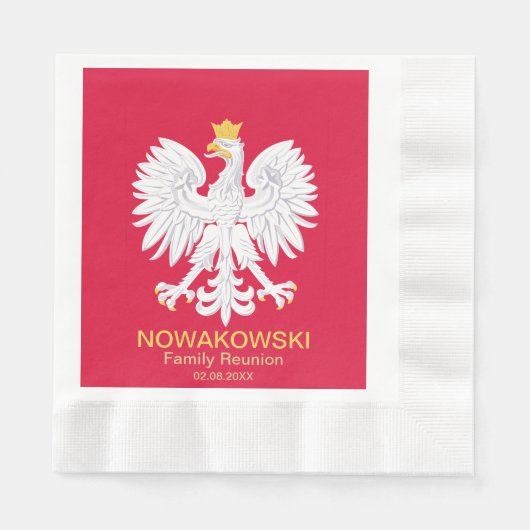 Polnischer Adler 🦅 Polski Polen Rotes Wappen Serviette (Vorderseite)