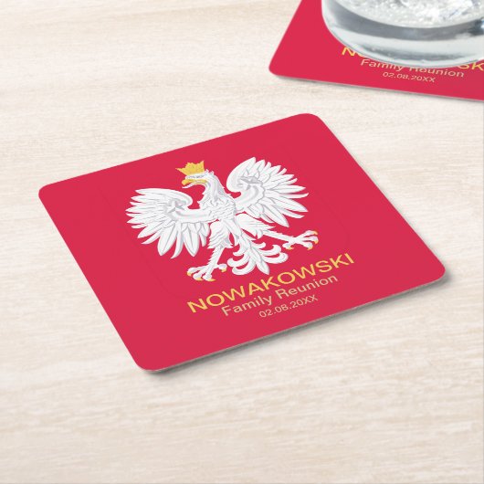 Polnischer Adler 🦅 Polski Polen Wappen Wiedersehe Rechteckiger Pappuntersetzer (angewinkelt)