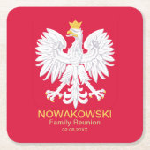 Polnischer Adler 🦅 Polski Polen Wappen Wiedersehe Rechteckiger Pappuntersetzer (Vorderseite)