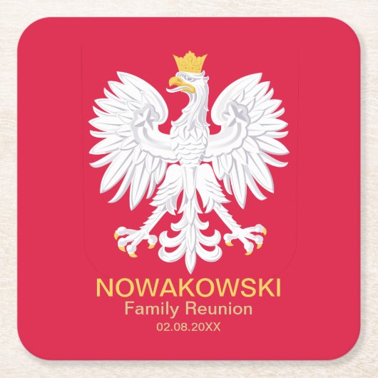 Polnischer Adler 🦅 Polski Polen Wappen Wiedersehe Rechteckiger Pappuntersetzer (Vorderseite)