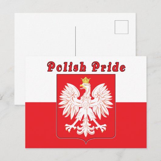 Polnischer Adler Postkarte (Vorne/Hinten)