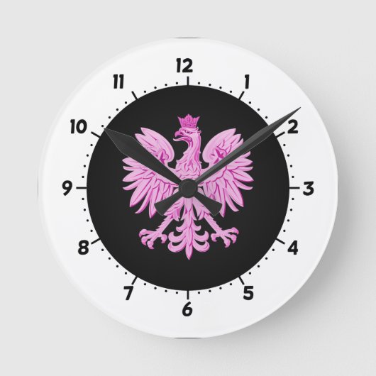 Polnischer Adler Runde Wanduhr (Vorderseite)