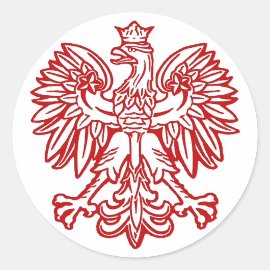 Polnischer Adler Runder Aufkleber (Vorderseite)
