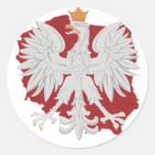 Polnischer Adler Runder Aufkleber (Vorderseite)