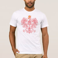 Polnischer Adler umrissen im roten T - Shirt