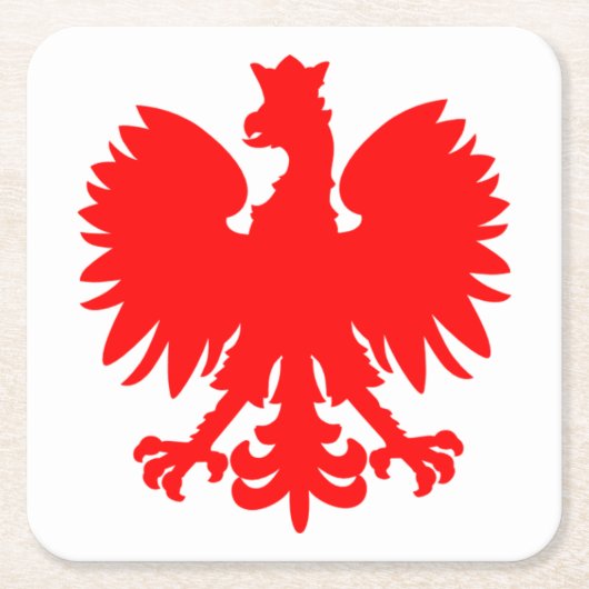 Polnischer Adler-Untersetzer Rechteckiger Pappuntersetzer (Vorderseite)