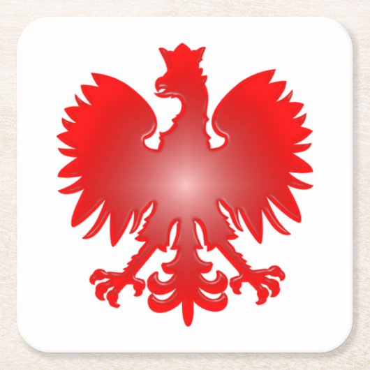 Polnischer Adler-Untersetzer Rechteckiger Pappuntersetzer (Vorderseite)