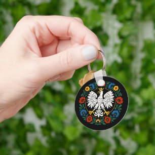 Polnischer Adler Volksblumenkunst Schlüsselanhänger