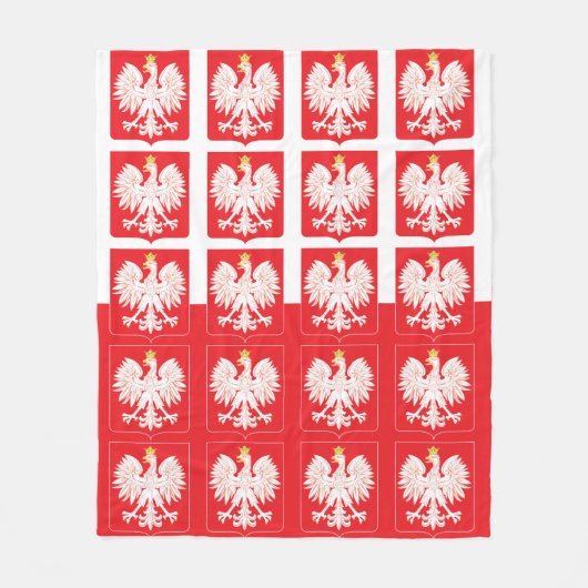 Polnischer Adlerschild Fleecedecke (Vorderseite)