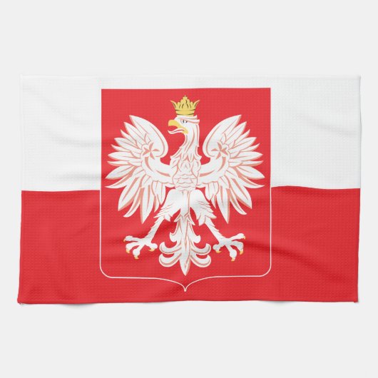 Polnischer Adlerschild Geschirrtuch (Horizontal)