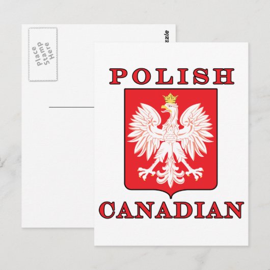 Polnischer Adlerschild Postkarte (Vorne/Hinten)