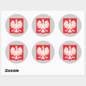 Polnischer Adlerschild Runder Aufkleber (Blatt)