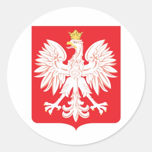 Polnischer Adlerschild Runder Aufkleber (Vorderseite)