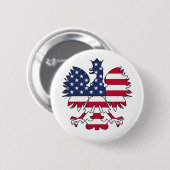 Polnischer Amerikaner Eagle Button (Vorne & Hinten)