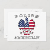 Polnischer amerikanischer Flaggenadler Postkarte (Vorne/Hinten)