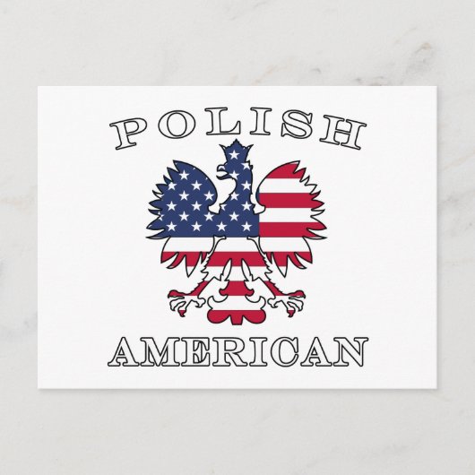 Polnischer amerikanischer Flaggenadler Postkarte (Vorderseite)