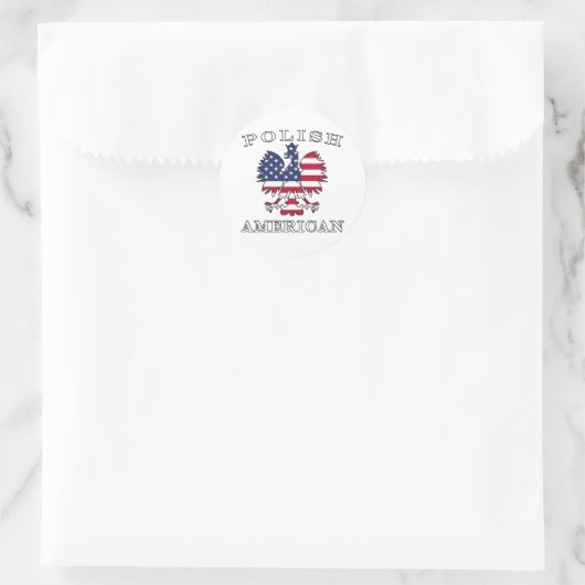 Polnischer amerikanischer Flaggenadler Runder Aufkleber (Tasche)