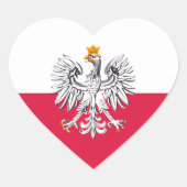 Polnischer Aufkleber, Adler, Polska, polnische Fla Herz-Aufkleber (Vorderseite)