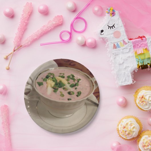 Polnischer Cold Beet Soup Paper Teller Chlodnik (Party)