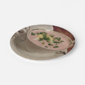 Polnischer Cold Beet Soup Paper Teller Chlodnik (Schrägansicht)