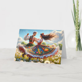 Polnischer Couple Dancing Karte
