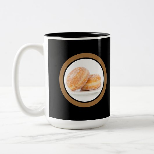 Polnischer Fett Donnerstag Happy Paczki Tag Zweifarbige Tasse (Links)