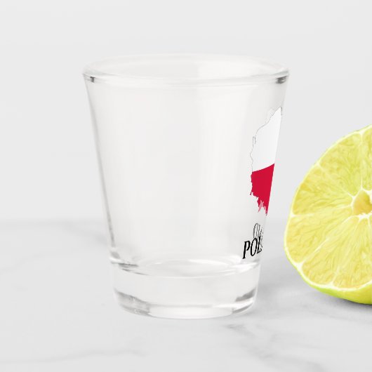 Polnischer Flaggenplan Schnapsglas (Links)