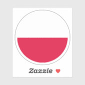 Polnischer Flaggenrundkleber Aufkleber (Blatt)
