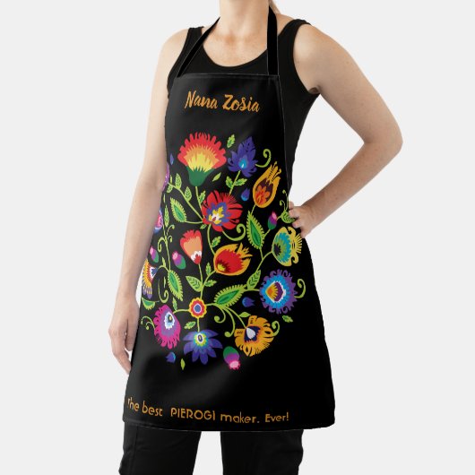 Polnischer Folklore Wycinanki, Sondertext schwarz Schürze (InSitu)