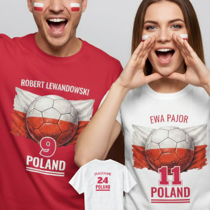 Polnischer Fußball Nationalflagge Heritage Fußball T-Shirt