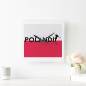 Polnischer Fußball Quadratische Wanduhr (Zuhause)