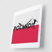 Polnischer Fußball Quadratische Wanduhr (Winkel)