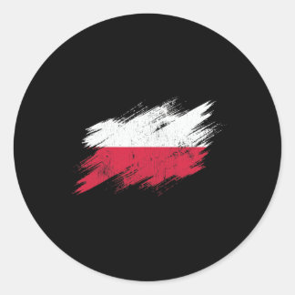 Polnischer Fußballfan zerfetzte Flagge Nationalsto Runder Aufkleber