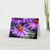 Polnischer Geburtstag Sto Lat Bee Aster Blume Karte (Vorderseite)