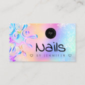 Polnischer Glitzer-QR-Logo Visitenkarte (Vorderseite)