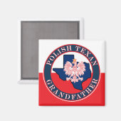 Polnischer Großvater Runde Magnet (Vorderseite/Rückseite)